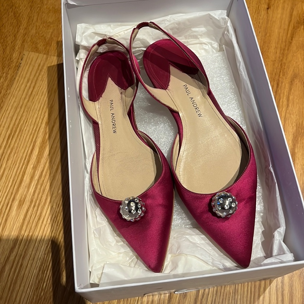 Paul Andrew satin flats -Rhea